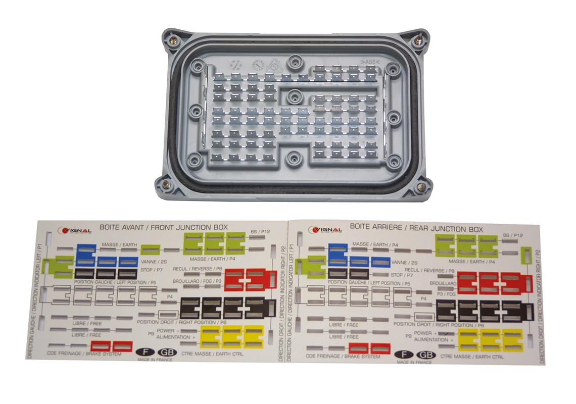 Junction box lid with label